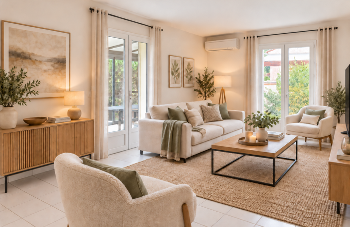 Maison 4 faces de plain-pied avec jardin, véranda et panneaux solaires — photo 4