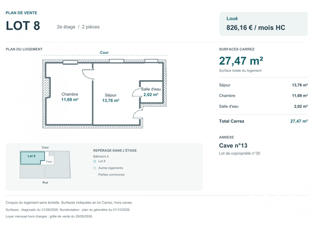 Vente Appartement 2 pièces — photo du bien