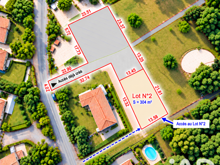 Vente Terrain à bâtir 304 m&sup2; — photo 1