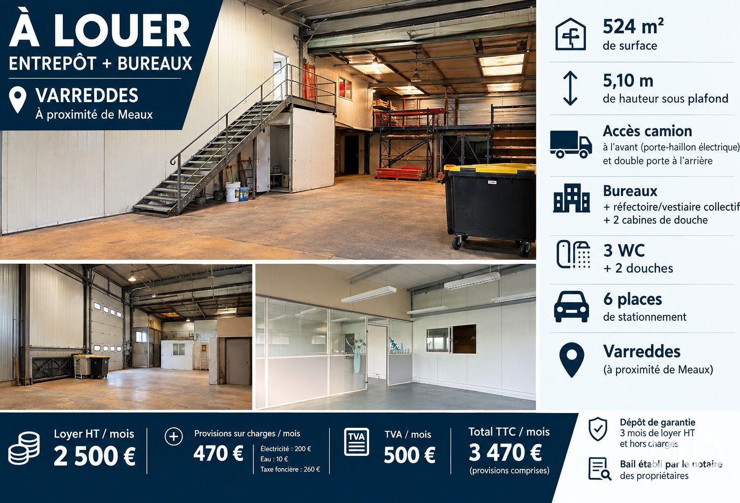 Location Local d'activités 524 m&sup2; — photo 1