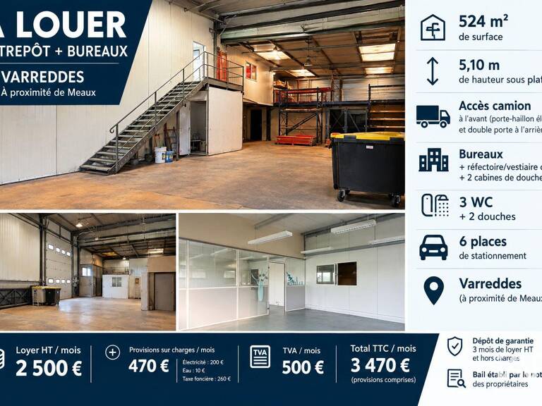 Location Local d'activités 524 m&sup2; — photo 1