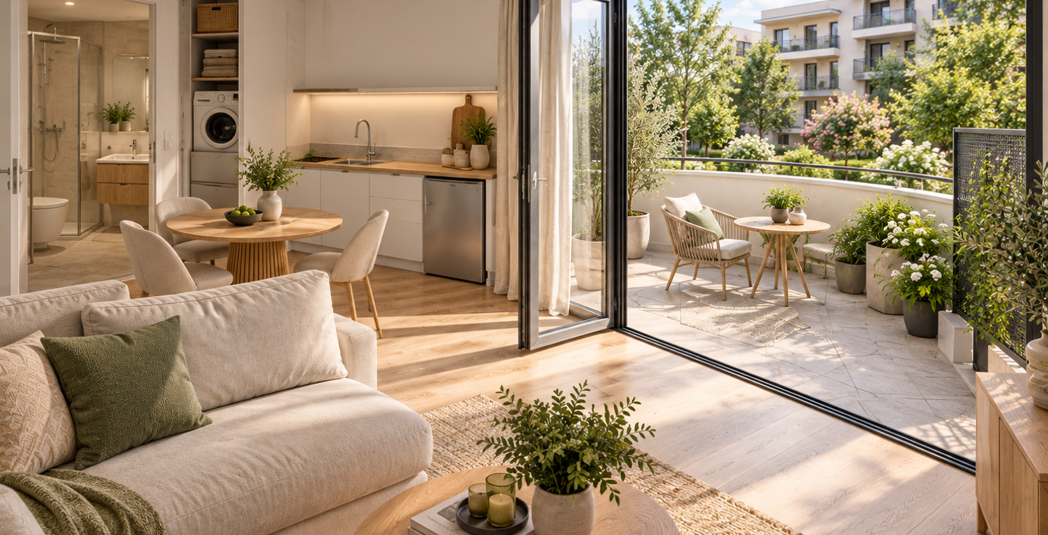 charmant studio avec terrasse et parking — photo 1