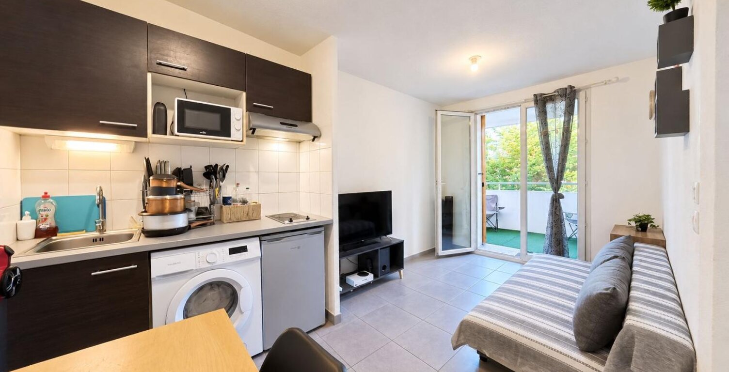 TOULOUSE NORD – Appartement T1BIS vendu loué avec balcon et parking — photo 1