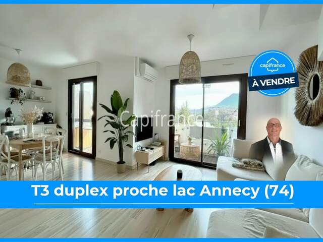T3 DUPLEX EN DERNIER ÉTAGE – CLIMATISÉ – VUE MONTAGNES – ANNECY (74) — photo du bien