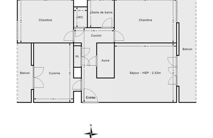 Appartement 3 pièces de 58 m² avec balcons, rue de Belfort, Besançon — photo 2
