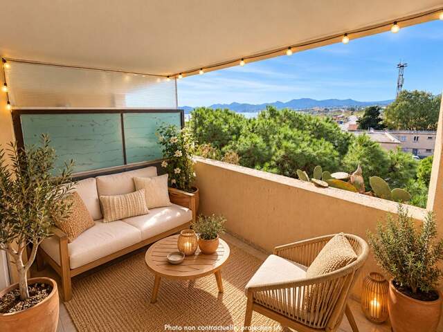 Appartement vue mer Cannes 2 pièces 30.20 m2 terrasse et parking — photo du bien
