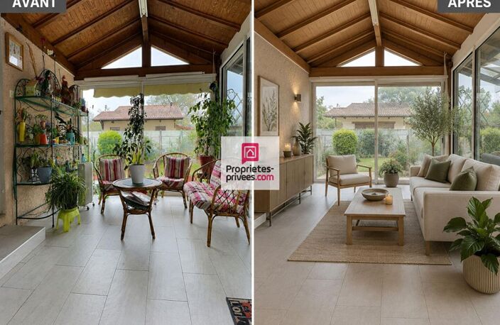 Dept 33 - La Teste De Buch- Maison 5 pièce(s) 79 m2 avec terrasse, son jardin de 745m² et un garage indépendant, une véranda de 10m2 et une buanderie de 15m2 soit une surface utile de 104m2 — photo 4