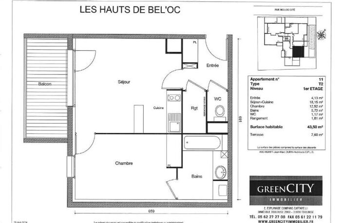 Location appartement 2 pièces 43 m² à Toulouse (31500) — photo 3