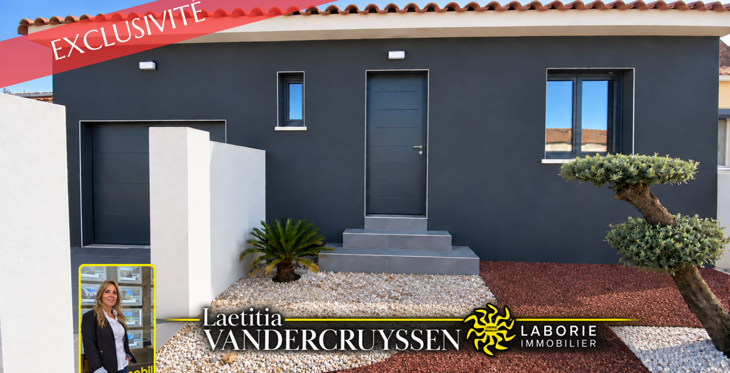 A vendre maison neuve de plain-pied, garage et jardin piscin — photo 1