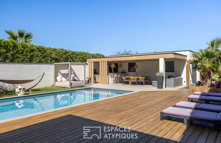 Maison contemporaine aux volumes spectaculaires avec piscine, à Genas — photo 4