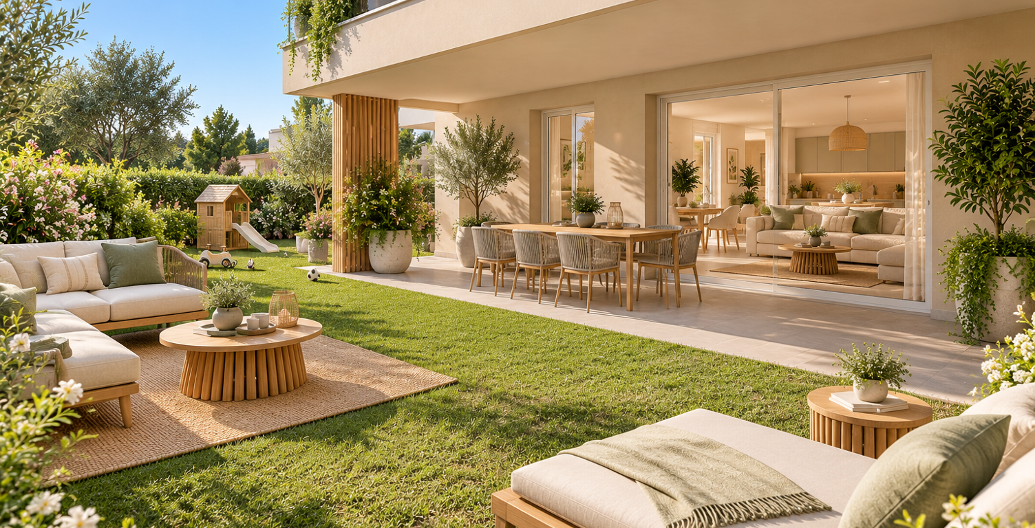 T4 de 80m² - GRAND JARDIN de 145m² - EXPOSEE SUD — photo 1