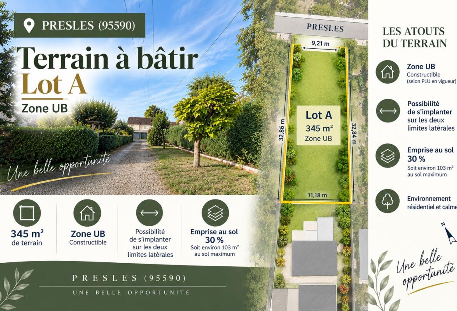 PRESLES (95) - Terrain à bâtir - 345m² — photo 1