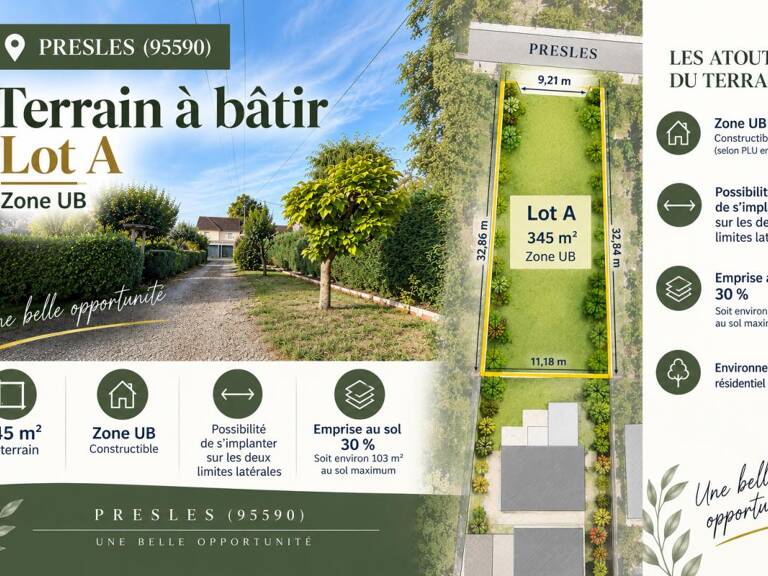 PRESLES (95) - Terrain à bâtir - 345m² — photo 1