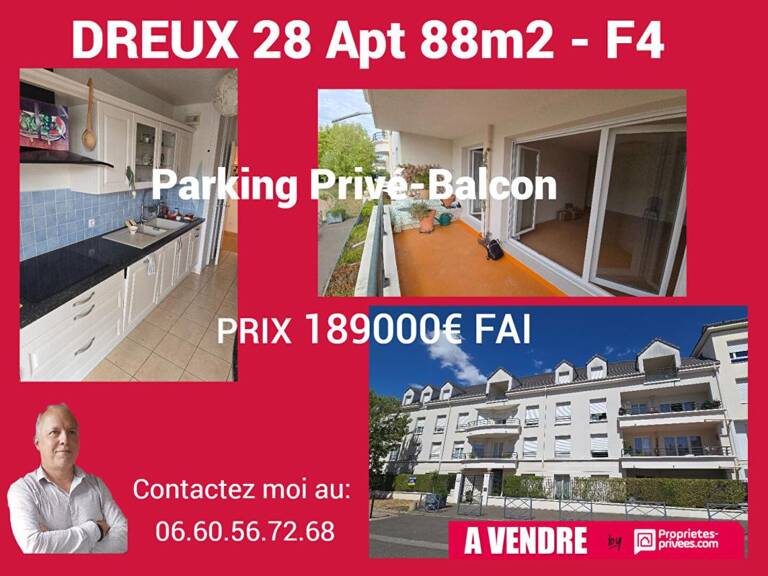 Appartement Dreux type 4 de 88m2 - balcon - parking — photo 1