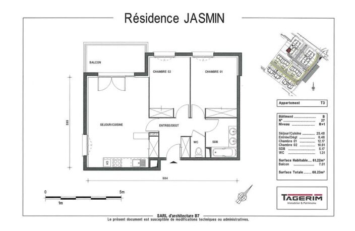 Location appartement 3 pièces 61 m² à Cugnaux (31270) — photo 2