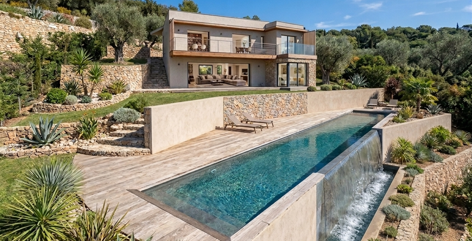 EXCLUSIVITE VENCE - Terrain à bâtir avec vue mer - PC accord — photo 1