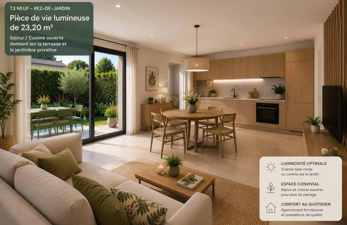 -Aux portes d'Éguilles – T3 neuf avec jardin privé  — photo 2