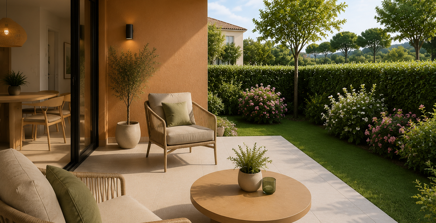  Aix-en-Provence : T2 neuf avec terrasse et jardin dans un cadre verdoyant — photo 1