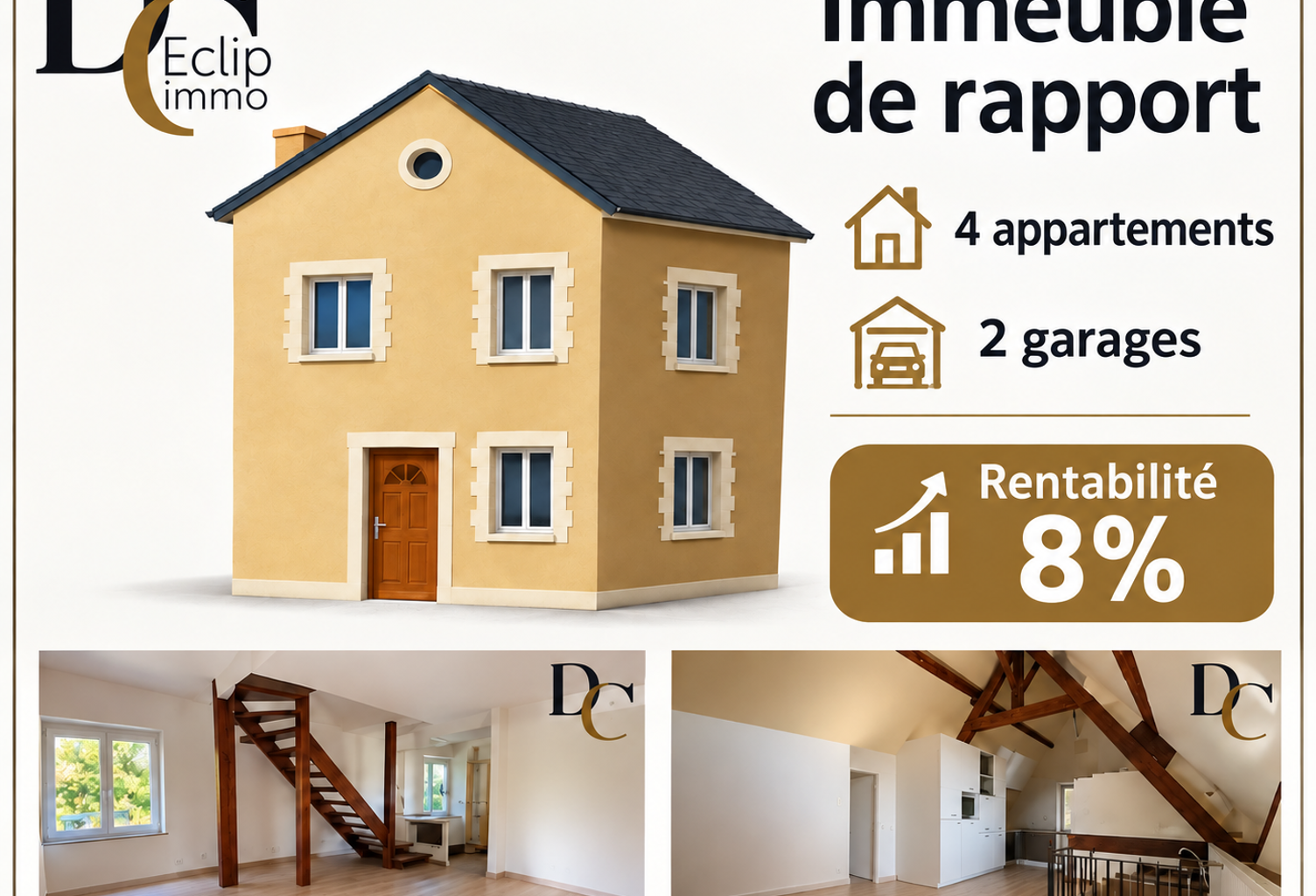 SPECIAL INVESTISSEURS : 4 APPARTEMENTS - DOUBLE GARAGE — photo 1