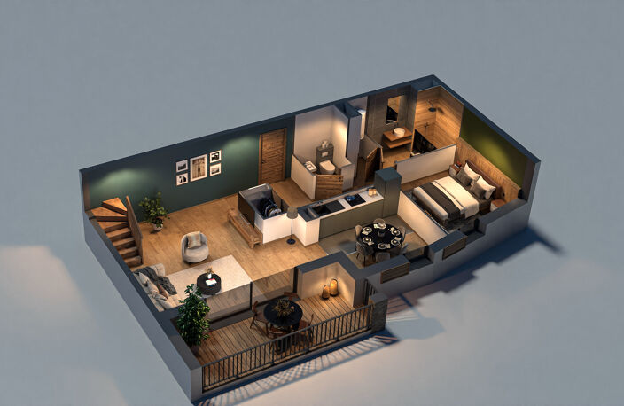 Appartement -T4 duplex-Montgenèvre centre-terrasse-2 garages — photo 2