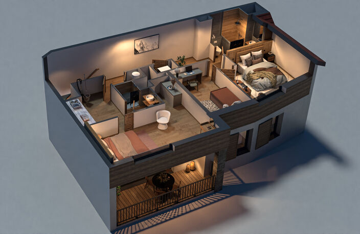 Appartement -T4 duplex-Montgenèvre centre-terrasse-2 garages — photo 3