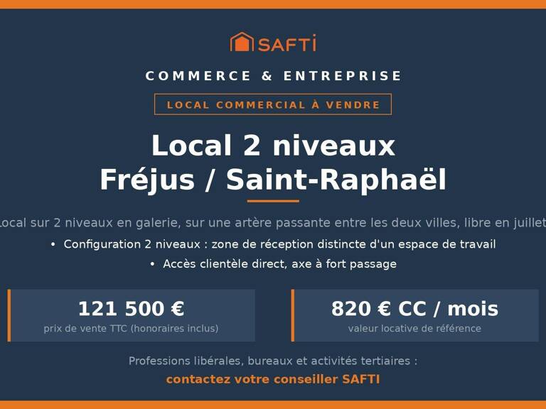 Local 2 niveaux, galerie Fréjus/Saint-Raphaël 60m2 — photo 1
