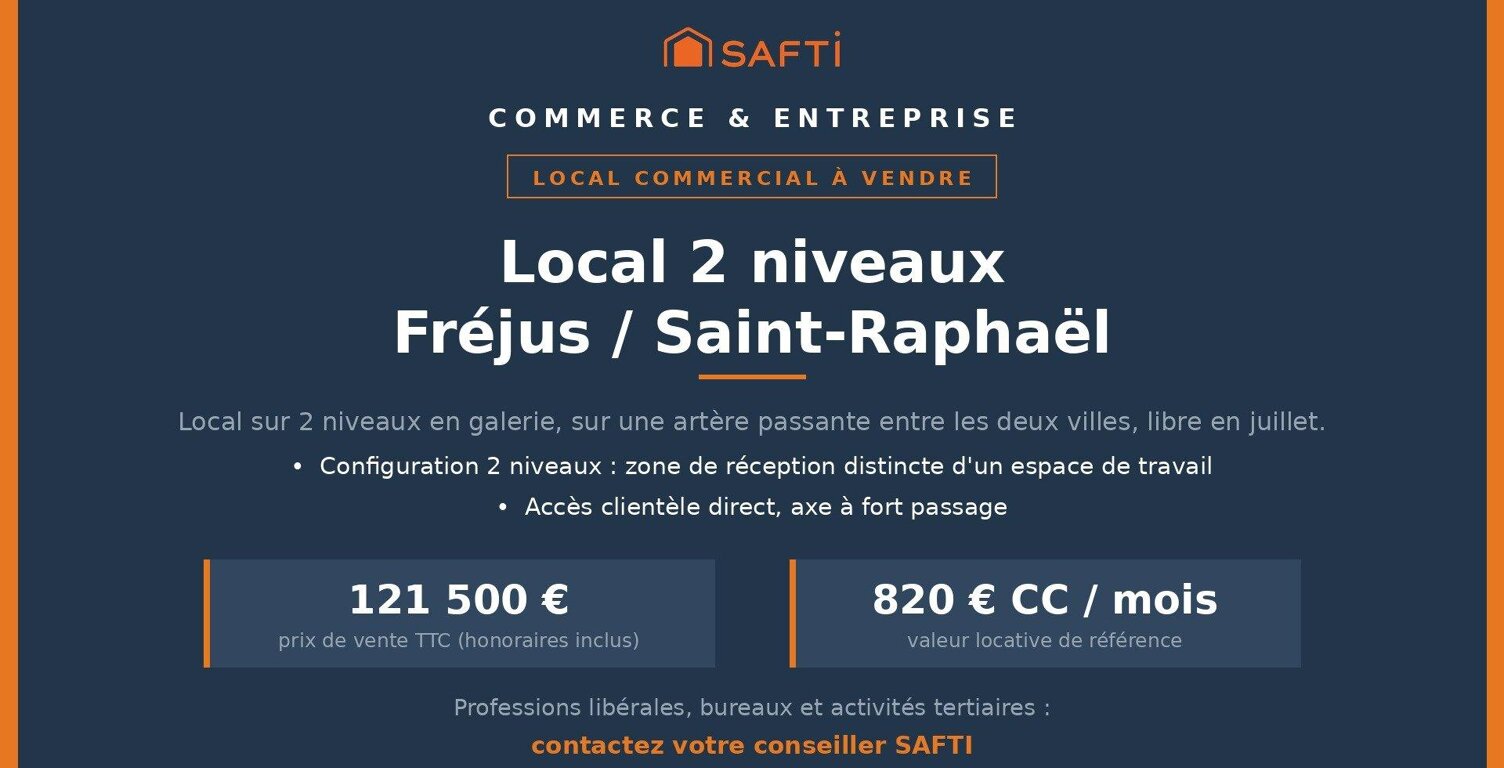 Local 2 niveaux, galerie Fréjus/Saint-Raphaël 60m2 — photo 1