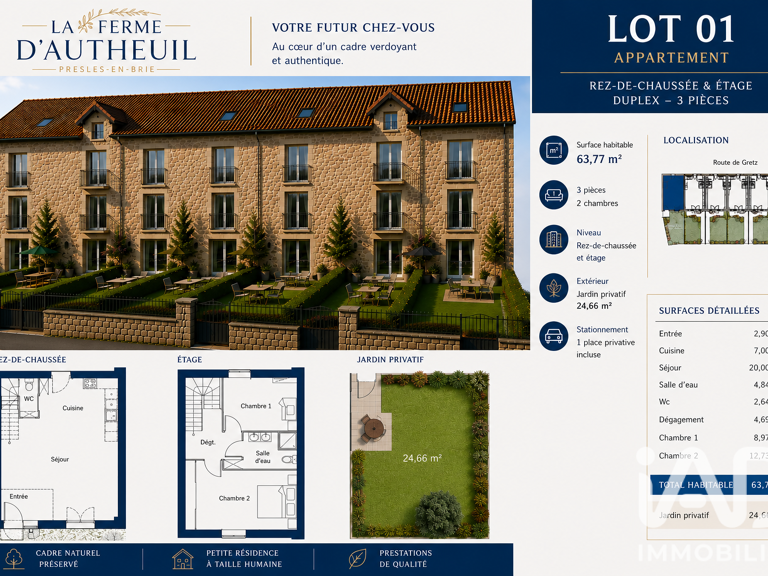 Vente Duplex 3 pièces — photo 1