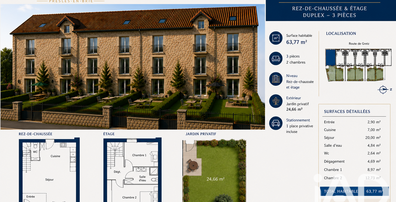 Vente Duplex 3 pièces — photo 1