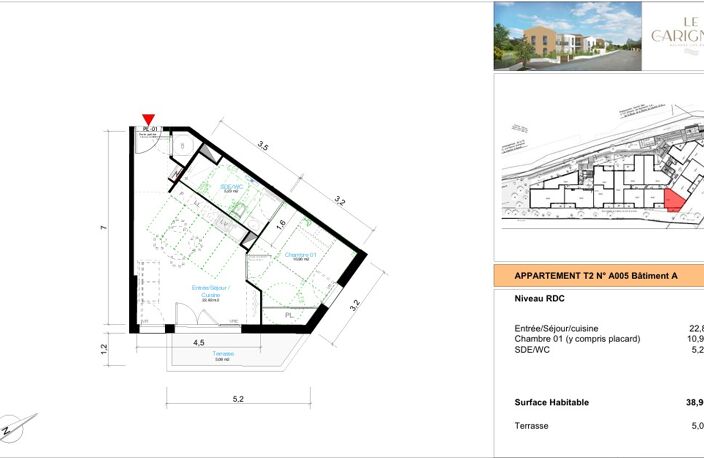 - BALARUC - APPARTEMENT NEUF 2 PIECES LIVRE !! — photo 2