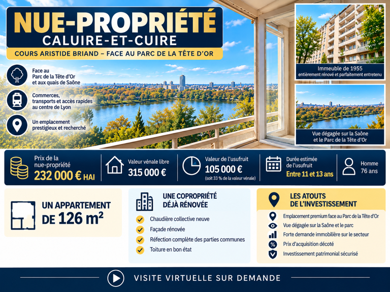 Investissement en nue-propriété   Traversant -Vue Saône & Pa — photo 1