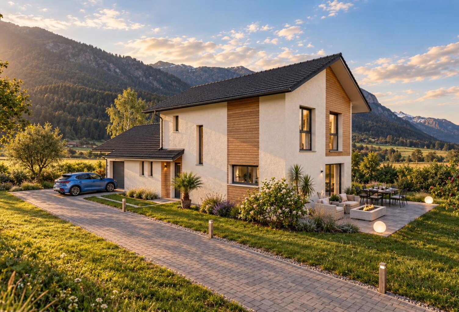 Maison neuve sur un grand terrain terrain proche centre village — photo 1