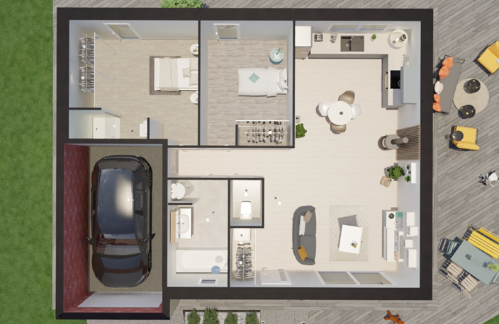 Maison RE2020 à construire, 2 chambres garage , prêt à décorer, proche forntière  — photo 3