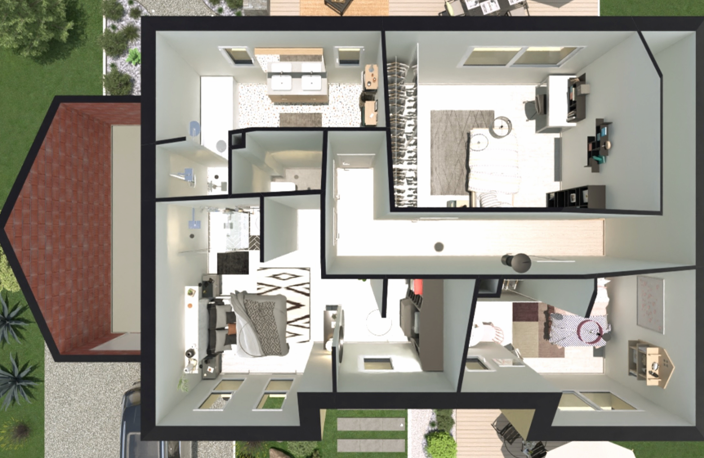 Maison à construire RE2020, deux niveaux 3 chambres ou 4, garage , prêt à décorer,  — photo 3