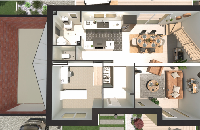 Maison à construire RE2020, deux niveaux 3 chambres ou 4, garage , prêt à décorer,  — photo 4