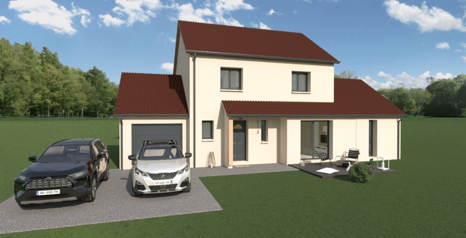 Maison RE2020 à construire, deux niveaux suite parentale  àccolée, 3 chambres à l'éatge et grand séjour,  — photo 1