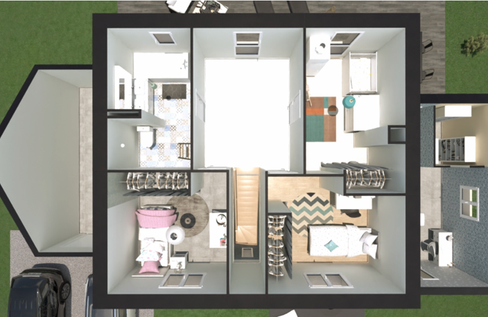 Maison RE2020 à construire, deux niveaux suite parentale  àccolée, 3 chambres à l'éatge et grand séjour,  — photo 3