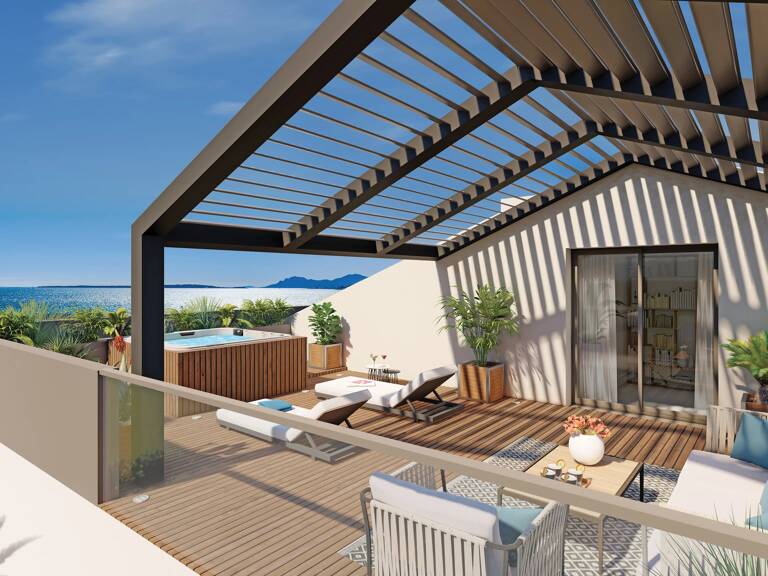 JUAN-LES-PINS – DUPLEX TOIT-TERRASSE NEUF AVEC VUE MER PANORAMIQUE — photo 1