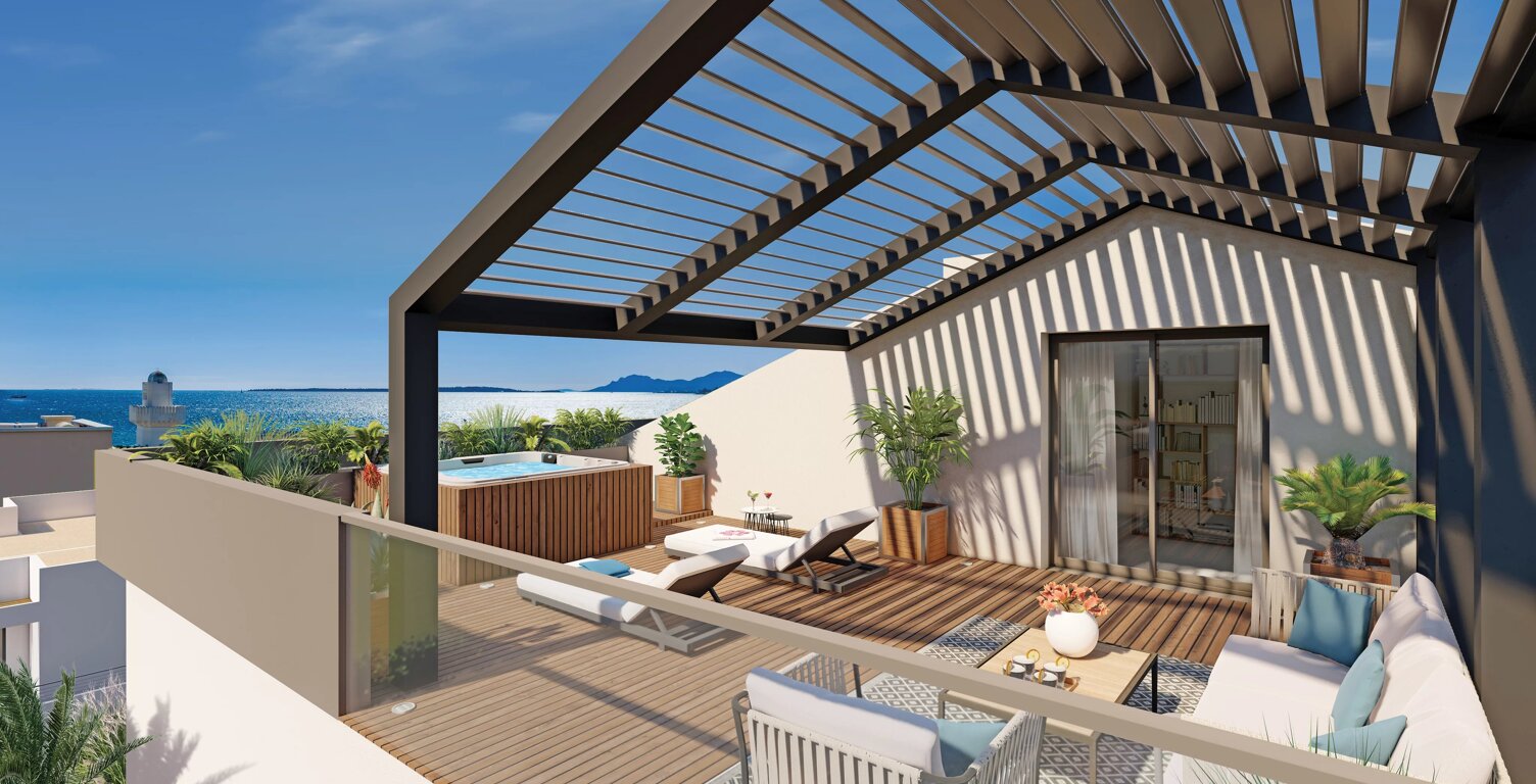 JUAN-LES-PINS – DUPLEX TOIT-TERRASSE NEUF AVEC VUE MER PANORAMIQUE — photo 1