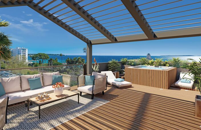 JUAN-LES-PINS – DUPLEX TOIT-TERRASSE NEUF AVEC VUE MER PANORAMIQUE — photo 3