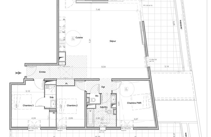 Programme neuf Juan Les Pins - appartement 4 pièces - vue mer — photo 2