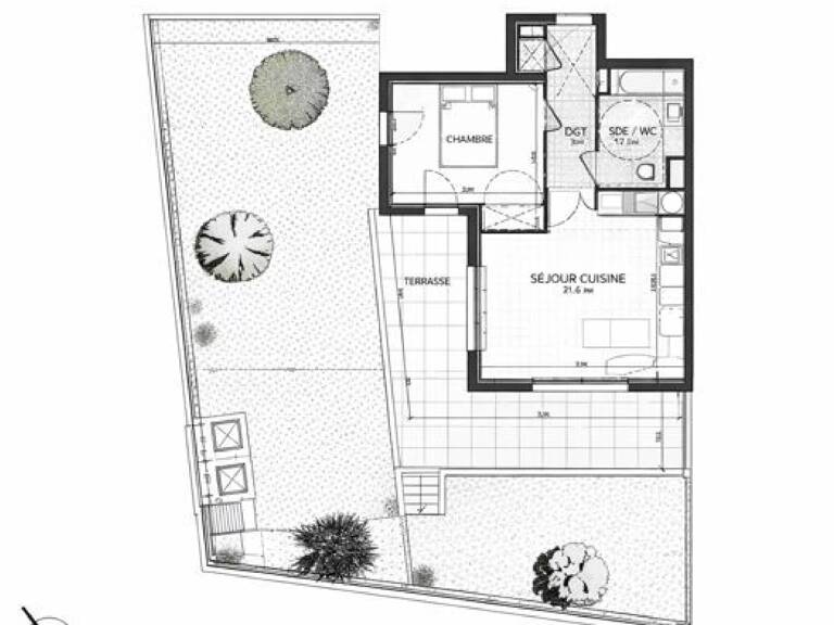 APPARTEMENT 2 PIECES EN RDJ - RESIDENCE RECENTE  - JUAN LES PINS — photo 1