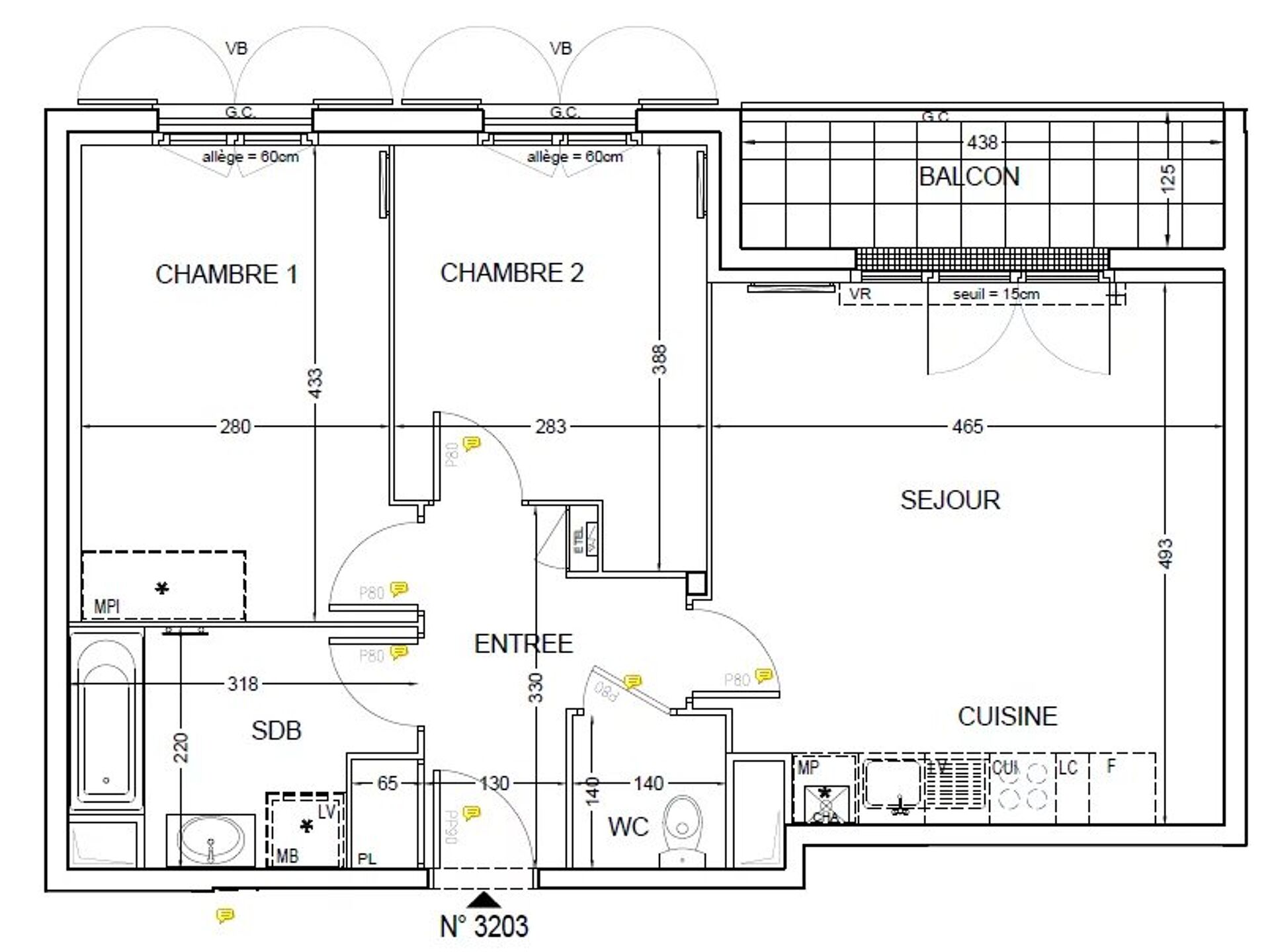 Appartement 3 pièces 58 m² · à Montlhéry · 58 m² · 1 017 €/mois