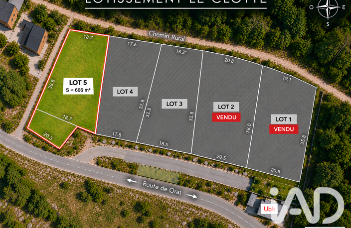 Vente Terrain à bâtir 666 m&sup2; — photo 4