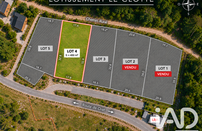 Vente Terrain à bâtir 450 m&sup2; — photo 2