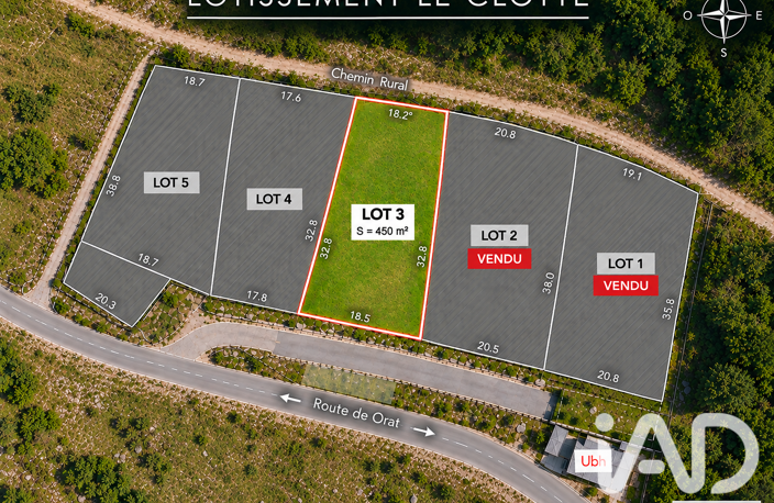 Vente Terrain à bâtir 450 m&sup2; — photo 2