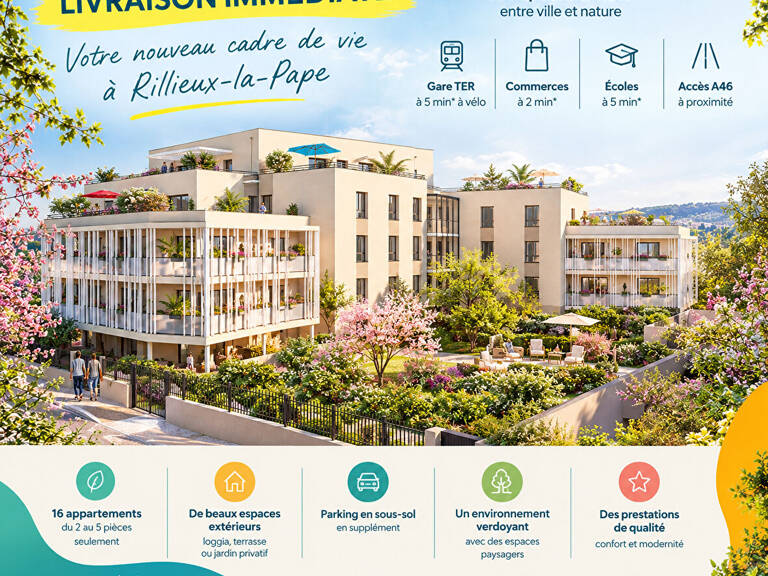 LIVRAISON IMMÉDIATE / T3 NEUF À RILLIEUX-LA-PAPE / 239 000  / TVA 5,5% /  68.61 m2 — photo 1