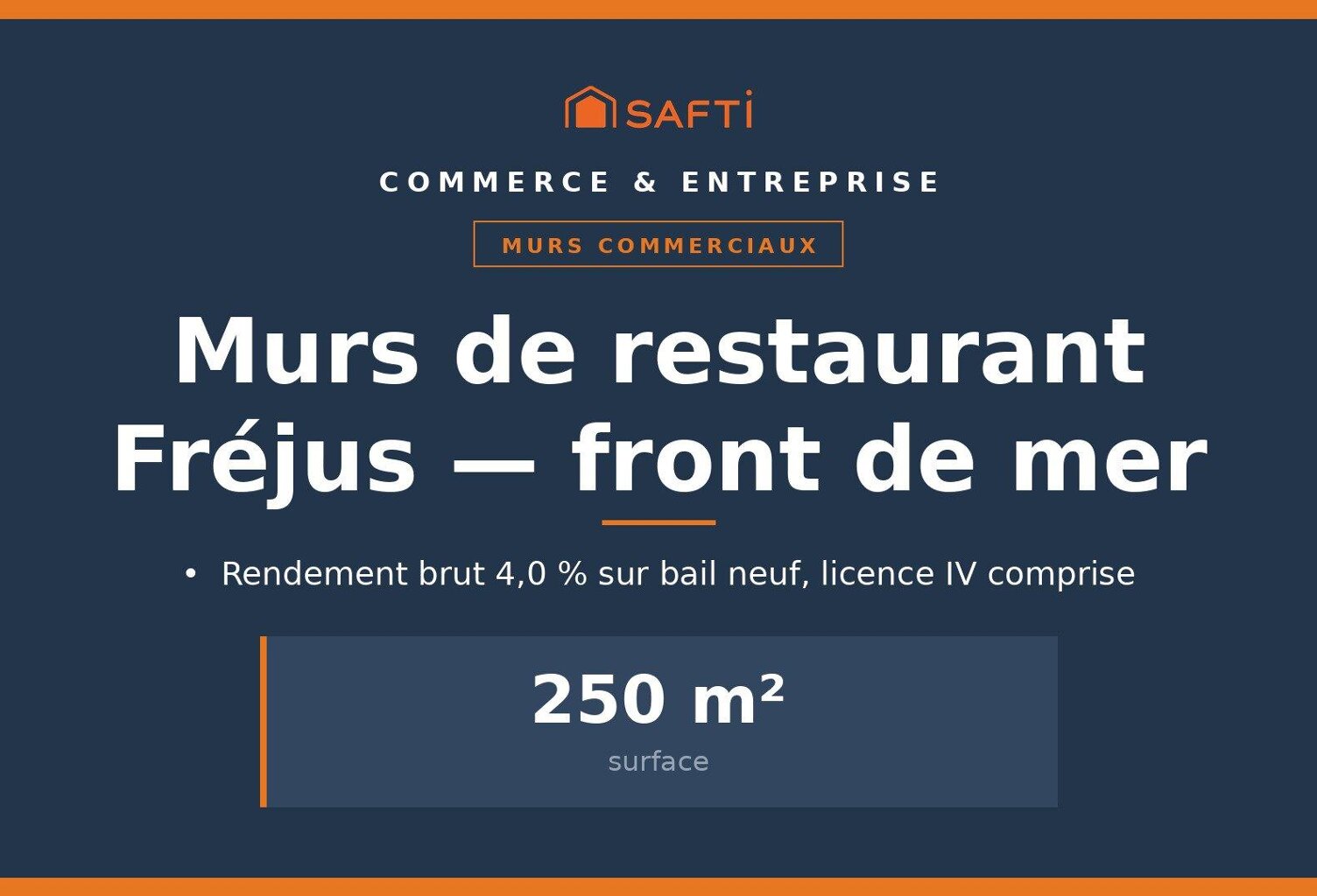 Murs de restaurant 250 m², front de mer Fréjus — photo 1