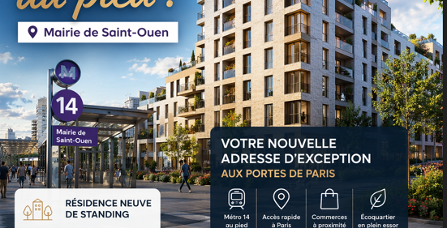 EXCEPTIONNEL A SAINT-OUEN – EN FACE DU MÉTRO 14 MAIRIE DE SAINT-OUEN — photo 1