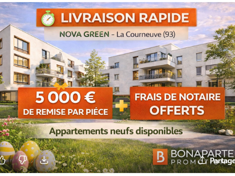 RETOUR DE LOT INCROYABLE A LA COURNEUVE LIVRAISON IMMEDIATE 3 PIECES AVEC BALCON !! — photo 1